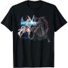 imageStar Wars The Rise of Skywalker Rey and Kylo Battle TShirtBlack