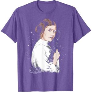 imageStar Wars  Leia Celestial TShirtPurple Heather