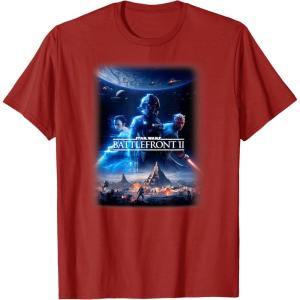 imageStar Wars Battlefront II Rey Darth Maul Poster TShirt TShirtCranberry Red
