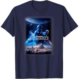 imageStar Wars Battlefront II Rey Darth Maul Poster TShirt TShirtNavy Blue
