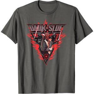 imageStar Wars Dark Side Darth Vader Darth Maul Kylo Ren Flames TShirtAsphalt Grey