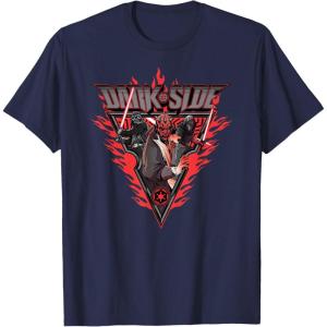 imageStar Wars Dark Side Darth Vader Darth Maul Kylo Ren Flames TShirtNavy Blue
