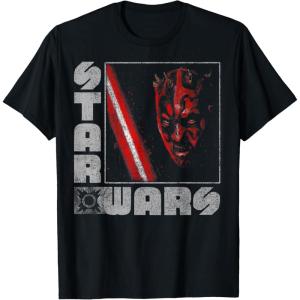 imageStar Wars Darth Maul Distressed Square Portrait TShirtBlack