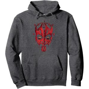 imageStar Wars Darth Maul Face Paint Drip Pullover HoodieDark Heather Grey