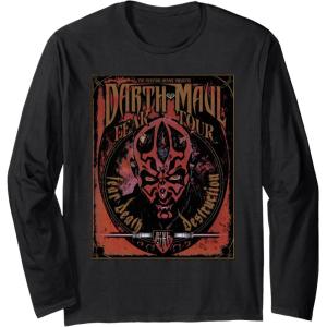 imageStar Wars Darth Maul Fear Tour Band Long Sleeve TShirtBlack