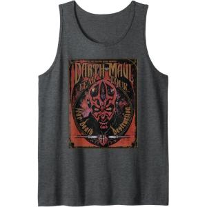 imageStar Wars Darth Maul Fear Tour Band Tank TopDark Heather Grey