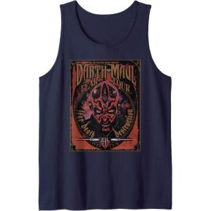 imageStar Wars Darth Maul Fear Tour Band Tank TopNavy Blue