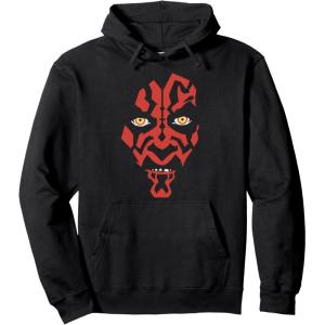 imageStar Wars Darth Maul Hooded Face Graphic Hoodie Pullover HoodieBlack