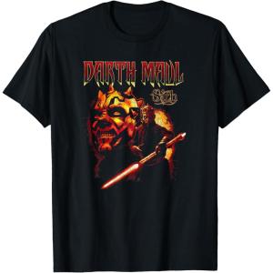 imageStar Wars Darth Maul Sith Fiery Lightsaber Poster TShirtBlack