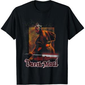 imageStar Wars Darth Maul The Dark Side Text Poster TShirtBlack