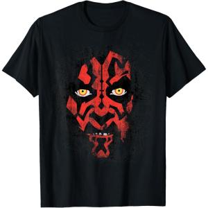 imageStar Wars Darth Maul Weathered Face TShirt TShirtBlack