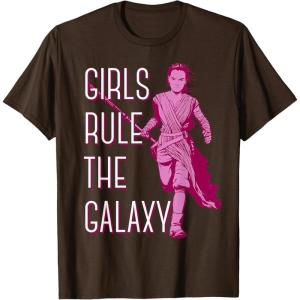 imageStar Wars Episode 7 Rey Girls Rule The Galaxy TShirt C1 TShirtBrown