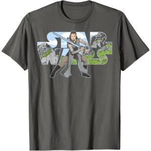 imageStar Wars Last Jedi Rey Classic Jedi Temple Logo TShirt TShirtAsphalt Grey
