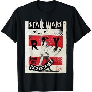 imageStar Wars Last Jedi Rey Join Resistance Propaganda TShirt TShirtBlack