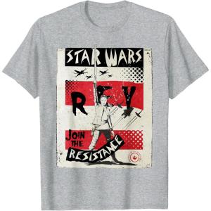 imageStar Wars Last Jedi Rey Join Resistance Propaganda TShirt TShirtHeather Grey