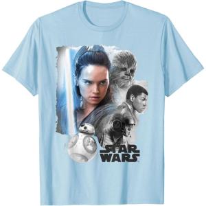 imageStar Wars Last Jedi Rey ampamp the Team Are Ready Graphic TShirt TShirtBaby Blue