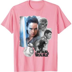 imageStar Wars Last Jedi Rey ampamp the Team Are Ready Graphic TShirt TShirtPink