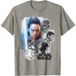 imageStar Wars Last Jedi Rey ampamp the Team Are Ready Graphic TShirt TShirtSlate Grey