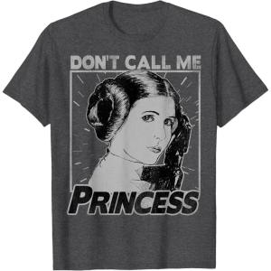 imageStar Wars Princess Leia Dont Call Me Princess Portrait TShirtDark Heather Grey