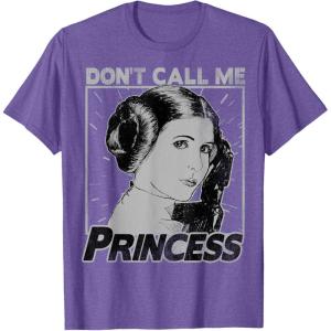imageStar Wars Princess Leia Dont Call Me Princess Portrait TShirtPurple Heather