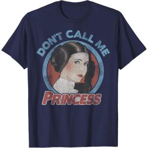 imageStar Wars Princess Leia Dont Call Me Vintage Portrait TShirtNavy Blue