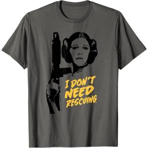 imageStar Wars Princess Leia Escape I Dont Need Rescuing TShirtAsphalt Grey