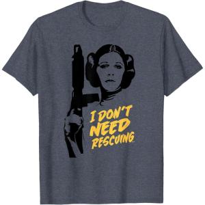imageStar Wars Princess Leia Escape I Dont Need Rescuing TShirtHeather Blue