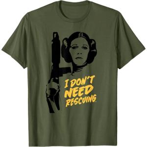 imageStar Wars Princess Leia Escape I Dont Need Rescuing TShirtOlive Green