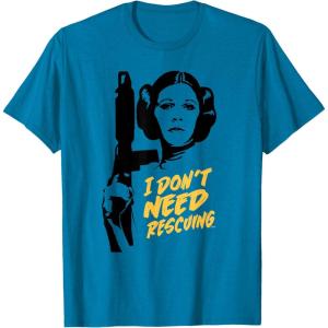 imageStar Wars Princess Leia Escape I Dont Need Rescuing TShirtSapphire Blue