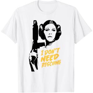 imageStar Wars Princess Leia Escape I Dont Need Rescuing TShirtWhite
