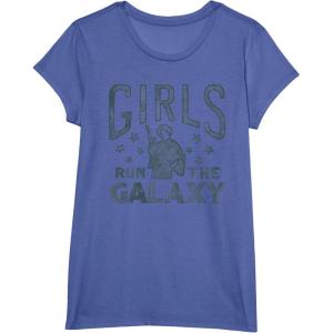 imageStar Wars Princess Leia Girls Run The Galaxy Disney TShirtBright Blue Heather