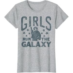 imageStar Wars Princess Leia Girls Run The Galaxy Disney TShirtHeather Grey
