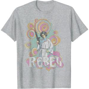 imageStar Wars Princess Leia Retro Rebel TShirtHeather Grey