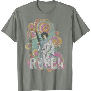 imageStar Wars Princess Leia Retro Rebel TShirtOlive Heather