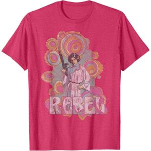 imageStar Wars Princess Leia Retro Rebel TShirtRed Heather