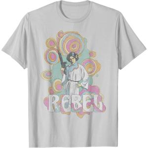 imageStar Wars Princess Leia Retro Rebel TShirtSilver Grey