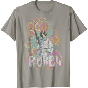 imageStar Wars Princess Leia Retro Rebel TShirtSlate Grey