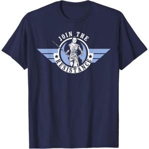 imageStar Wars Rey Episode 7 Join the Resistance Graphic TShirt TShirtNavy Blue