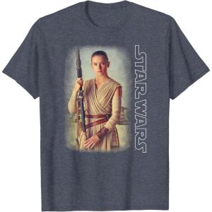imageStar Wars Rey On Jakku Episode 7 Graphic TShirt TShirtHeather Blue