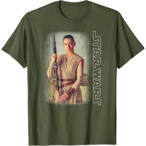 imageStar Wars Rey On Jakku Episode 7 Graphic TShirt TShirtOlive Green