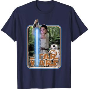 imageStar Wars Rey ampamp BB8 Episode 7 Poster Sticker TShirt TShirtNavy Blue