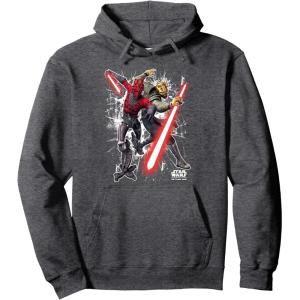 imageStar Wars The Clone Wars Darth Maul ampamp Savage Opress Pullover HoodieDark Heather Grey