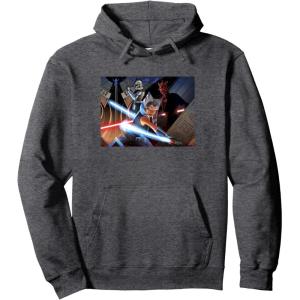 imageStar Wars The Clone Wars Exclusive Ahsoka ampamp Darth Maul Pullover HoodieDark Heather Grey