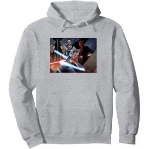 imageStar Wars The Clone Wars Exclusive Ahsoka ampamp Darth Maul Pullover HoodieHeather Grey