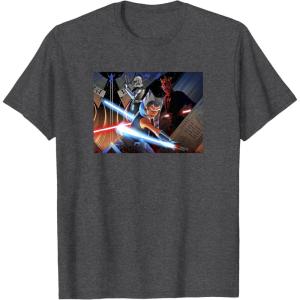 imageStar Wars The Clone Wars Exclusive Ahsoka ampamp Darth Maul TShirtDark Heather Grey