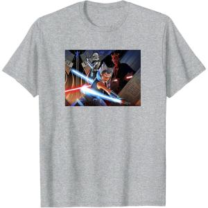 imageStar Wars The Clone Wars Exclusive Ahsoka ampamp Darth Maul TShirtHeather Grey