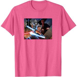 imageStar Wars The Clone Wars Exclusive Ahsoka ampamp Darth Maul TShirtPink Heather
