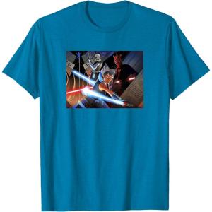 imageStar Wars The Clone Wars Exclusive Ahsoka ampamp Darth Maul TShirtSapphire Blue