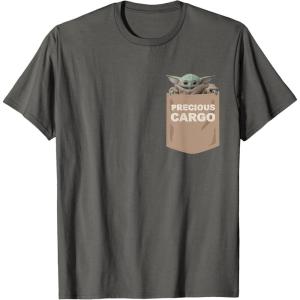 imageStar Wars The Mandalorian The Child Precious Cargo Pocket TShirtAsphalt Grey