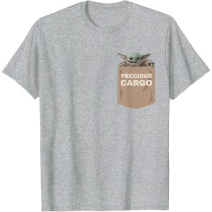 imageStar Wars The Mandalorian The Child Precious Cargo Pocket TShirtHeather Grey